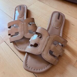 Sam Edelman Women’s Icon Patent Bay Slide Sandal Tan Size 5